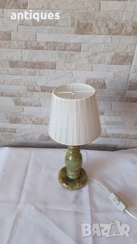 Стара нощна лампа с основа от оникс - Антика, снимка 3 - Антикварни и старинни предмети - 53006085