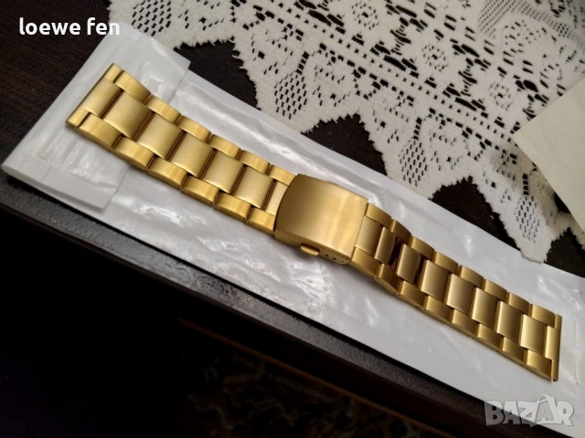 Верижка за часовник стомана златиста злато 24 мм!