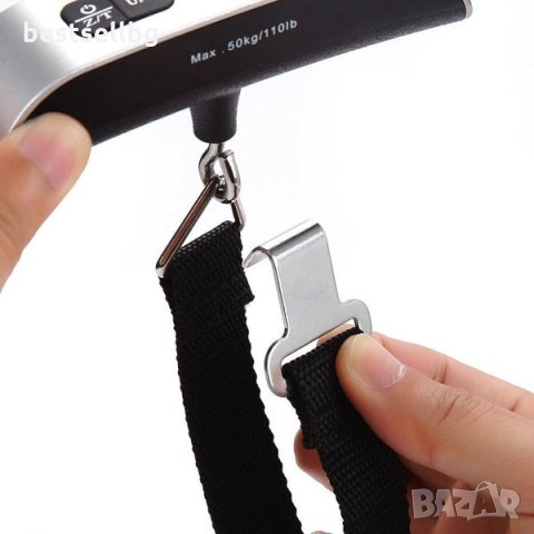 Дигитален електронен кантар за багаж 50кг електронен термометър ръчен багаж покупки риба тегло куфар, снимка 7 - Везни - 24189925