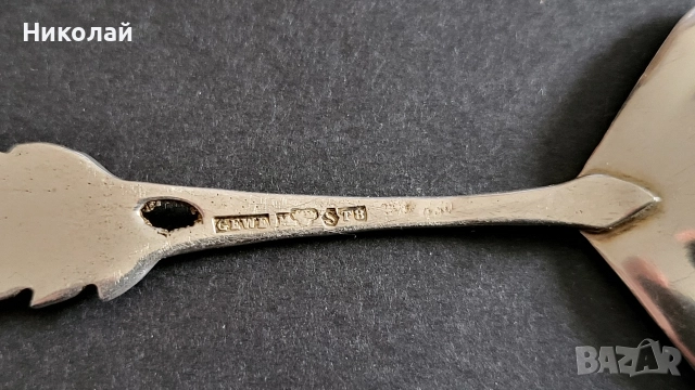 Много красива сребърна лъжичка, лъжица , снимка 5 - Антикварни и старинни предмети - 52997163