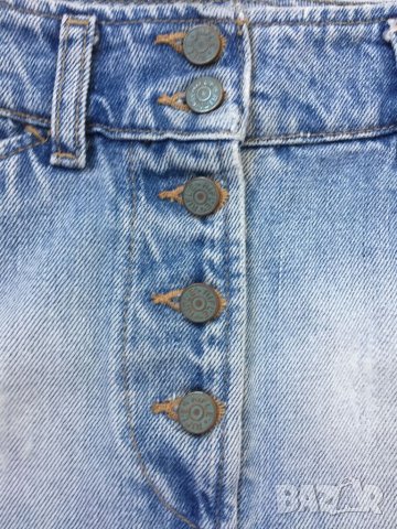  Дамска дънкова пола RIFLE оригинал, size 26 (XS,S), 100%памук, св. синя, НОВА, снимка 3 - Поли - 11049744