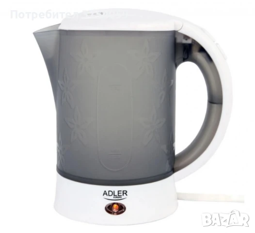 Електрическа кана Adler AD1268, 600W, 0.6l, сив, 2 ГОДИНИ ГАРАНЦИЯ, снимка 1