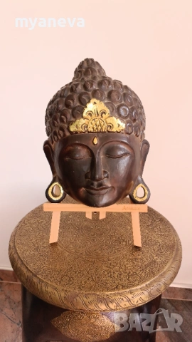 Буда със затворени очи, символизиращ медитация и вътрешен мир. , снимка 3 - Статуетки - 53559644
