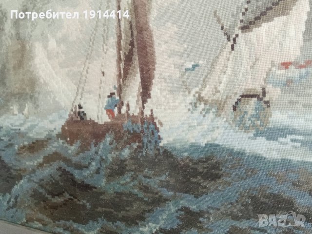 Гоблен "Развълнуваното езеро" Вилер, снимка 7 - Гоблени - 39389600