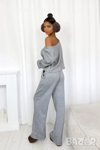 Дамски комплект плетен пуловер от две части, 3цвята , снимка 15 - Комплекти - 52971944