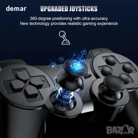 Zexrow PS3 безжичен контролер, за PS3, с двойна вибрация, USB зареждане, 2 броя, снимка 2 - Аксесоари - 49794261