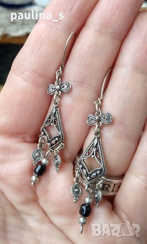 Два различни чифта / Етно винтидж сребърни обеци проба 925 , снимка 4 - Обеци - 40828681