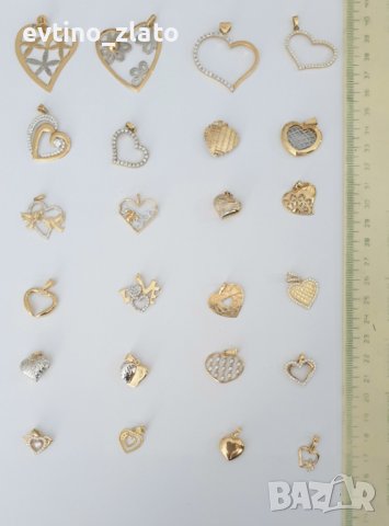  Златни медальони сърца, снимка 4 - Колиета, медальони, синджири - 43944123