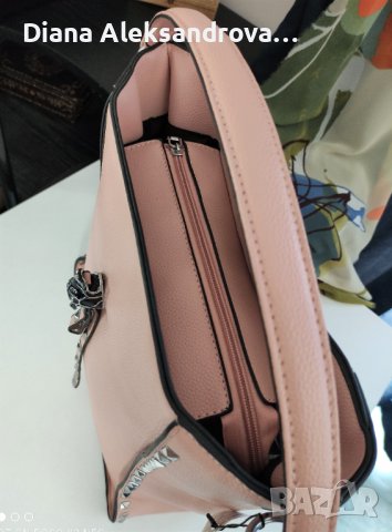 Лятна дамска чанта, голям размер, в пепелно розов цвят. 26лв., снимка 4 - Чанти - 37348415