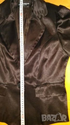 Тънко тъмнокафяво вталено елегантно сако на ELIZABETH р-р 48, снимка 12 - Сака - 25568317