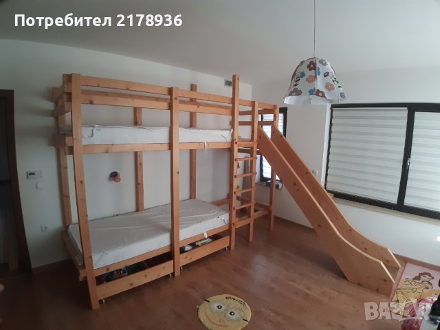 Двуетажно легло с пързалка, снимка 3 - Мебели за детската стая - 37621525