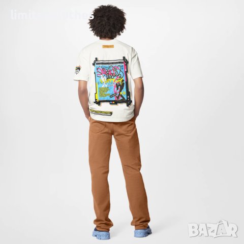 LOUIS VUITTON LV Jazz Flyers Print Мъжка Тениска size S, снимка 5 - Тениски - 40594986