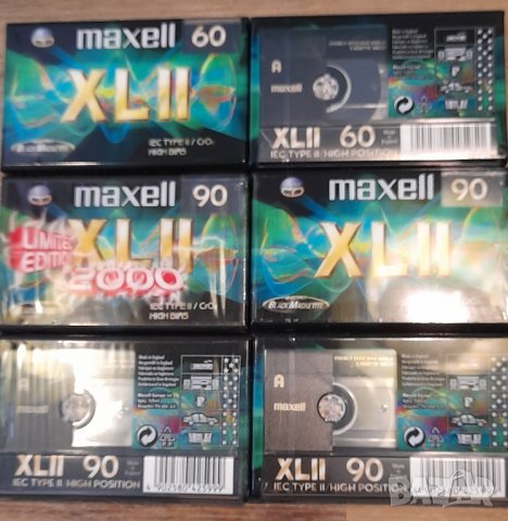 Лот от 6 бр чисто нови хромни касети Maxell XL II90 XLII60 XLII90 Limited Edition