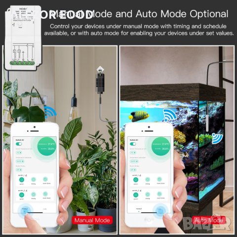 Wi-Fi smart влагорегулатор и терморегулатор, С два 15А релейни изхода, 20214249, снимка 4 - Друга електроника - 40307942