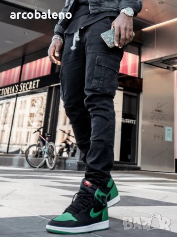 Мъжки тесни дънки със странични джобове, 2цвята