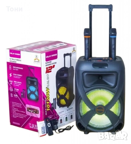 Преносима 12-инчова тонколона с мощен звук и светлини KOLAV-XH1222