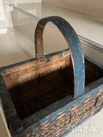 Стара кошница ръчно изработена антика, снимка 3 - Антикварни и старинни предмети - 43047021