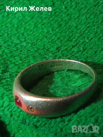 СКЪПОЦЕНЕН ВИНТИДЖ АРТ СРЕБЪРЕН СРЕБРО 925 HWH с ЮВЕЛИРНО ШЛИФОВАН РУБИН и 2 КАМЪКА ЖЪЛТ ТОПАЗ 40195, снимка 4 - Пръстени - 42646435