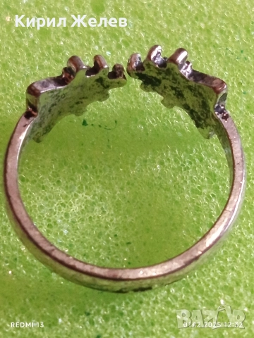 Сребърен пръстен с декоративни триъгълни елементи много красив стилен дизайн 52363, снимка 6 - Пръстени - 52606548