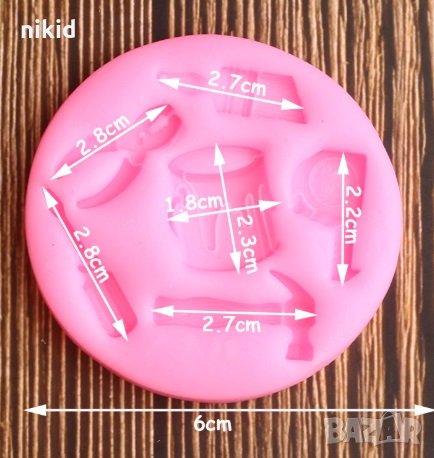 Майсторски инструменти малък силиконов молд форма за декорация и украса торта фондан инструенти, снимка 2 - Форми - 26560562