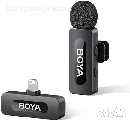 Нов BOYA BY-V1 Микрофон 48kHz Безжичен за YouTube Instagram видео влог