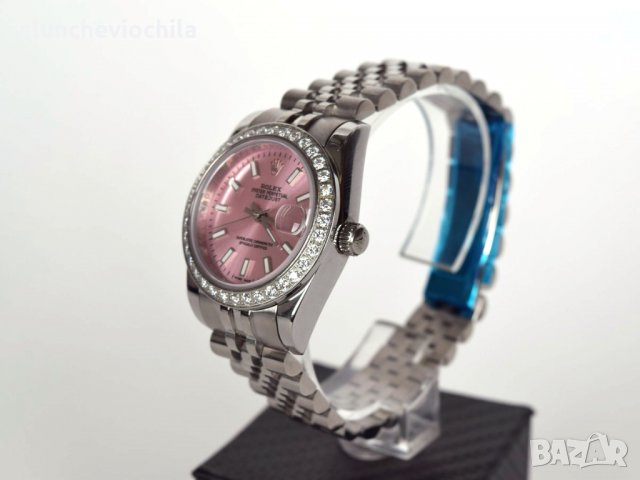 Rolex Datejust Pink Dial Diamond Bezel Часовник, снимка 2 - Дамски - 32581845