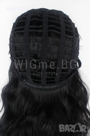 Къса черна перука на вълни с бретон Дейзи, снимка 4 - Аксесоари за коса - 32838054