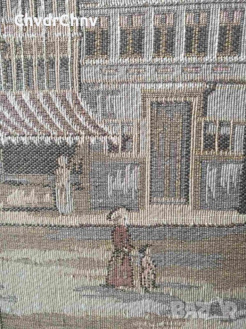 Гент-Брюксел 54см/2бр стари финни белгийски гоблени/средновековен градски пейзаж/дървена рамка, снимка 14 - Гоблени - 50448537