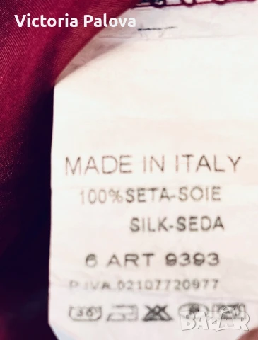 Копринена блуза цвят бордо Италия, снимка 5 - Корсети, бюстиета, топове - 50985300