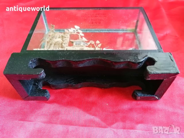 Стара Китайска ДИОРАМА , Пагода  Hand Made, снимка 5 - Антикварни и старинни предмети - 37321339