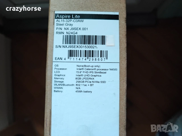 Нов неразпечатан лаптоп Acer Aspire Lite AL15-32P ( Intel N4500/8GB/256GB), снимка 7 - Лаптопи за дома - 53430993