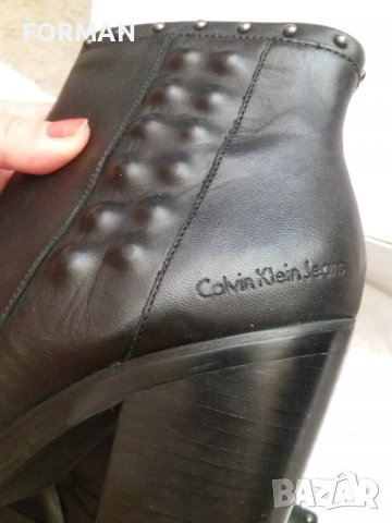 Черни боти на широк ток и платформа 36 номер 