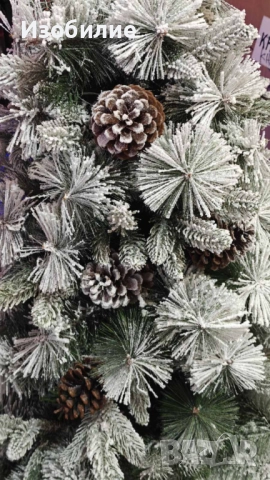 Изкуствено борче/елха със заскрежени иглички, снимка 13 - Декорация за дома - 52339972