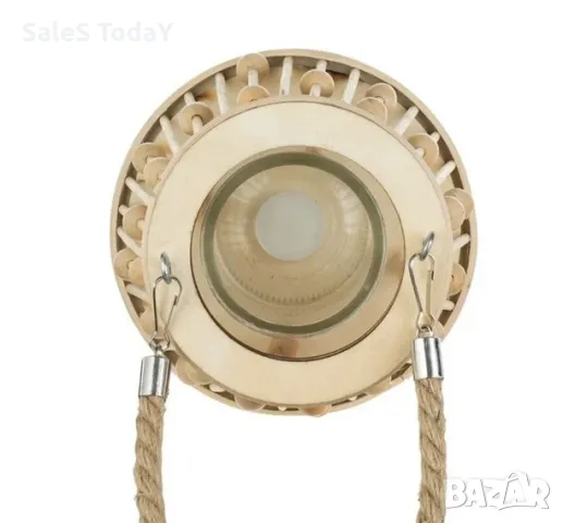 Декоративен фенер с дървени топчета, поставка за свещ, Ø16x15cm , снимка 3 - Декорация за дома - 49217801