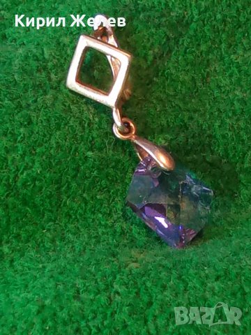 ПРЕКРАСНА АНГЛИЙСКА СРЕБЪРНА СКЪПОЦЕННА АР НУВО ОБЕЦА СРЕБРО 925 с ЮВЕЛИРНО ФАСЕТИРАН АМЕТИСТ 21030, снимка 3 - Обеци - 40488460