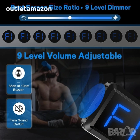 Таймер за фитнес, LED интервален таймер с дистанционно управление, снимка 3 - Фитнес уреди - 52752034