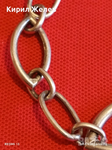 Масивна сребърна гривна много красива майсторска ръчна изработка 53066, снимка 6 - Гривни - 53044917