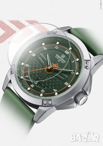 Мъжки часовник Naviforce 8031 – Green + ПОДАРЪК, снимка 3 - Мъжки - 53144486