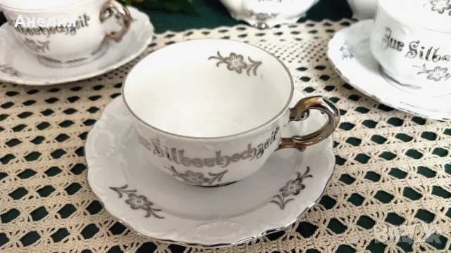 Сребърни кантове .За сребърна сватба , снимка 8 - Чаши - 50400384