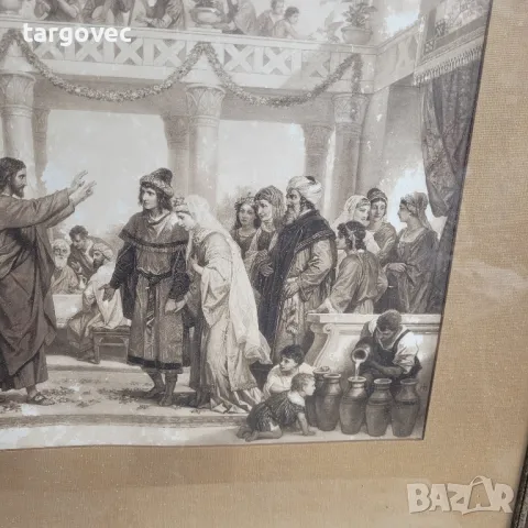 голяма старинна литография, снимка 4 - Антикварни и старинни предмети - 49296810