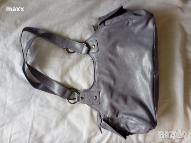 Светло лилава дамска чанта с дръжки и странични джобчета, снимка 5 - Чанти - 28400000