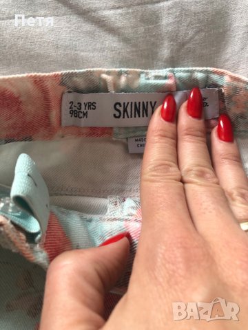 Дънки на цветя за момиче, снимка 3 - Детски панталони и дънки - 28775652