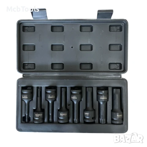 Комплект ударни битове 1/2” – SPLINE 8 части – HAWEK, снимка 4 - Други инструменти - 51210367