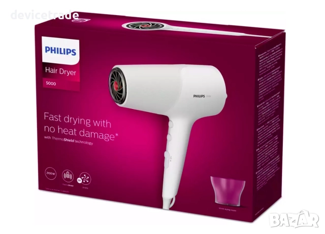 Сешоар Philips Серия 5000 BHD500, Технология Thermoshield, снимка 4 - Сешоари - 52231234