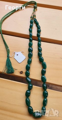 Огърлица от естествен Смарагд-Берил, снимка 3 - Колиета, медальони, синджири - 32425346