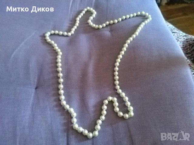 Гердан от перли нов обиколка 1метър, снимка 3 - Колиета, медальони, синджири - 43765605