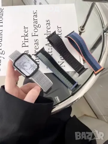Велкро текстилни каишки за Apple Watch ULTRA/SE/11/10/9/8/7/6/5/4/3, снимка 6 - Каишки за часовници - 49415204