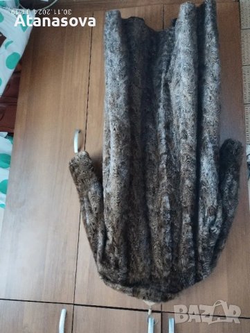 Продавам кожено макси палто с естествен къс косъм, снимка 12 - Палта, манта - 48163542