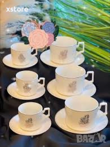 Луксозен олекотен порцеланов комплект от 12 части, за вашия изискан стил , снимка 6 - Чаши - 52712571