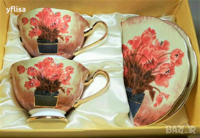 Луксозни комплекти и сервизи от Костен порцелан за кафе и чай, снимка 11 - Подаръци за жени - 28395434